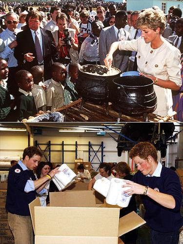 She taught her sons well - Harry and William learned to be good samaritians like their mom was!