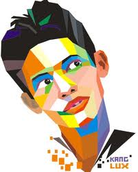 wpap pop art - Painting the human face with a collection of plane formed by imaginary lines.