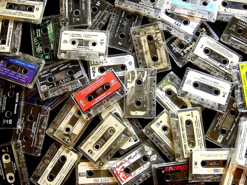cassette - tapes on bundle.