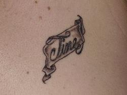 tattoos - This is the tattoo my husband got its of my nickname. He is going to add more to it when he gets more money.