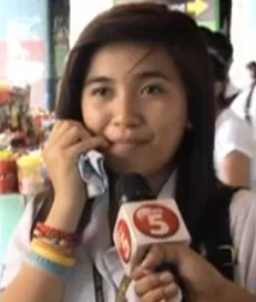 pretty d*mb i guess.. - not only that she forgot her manners when being interviewed...
she&#039;s a student by the way.