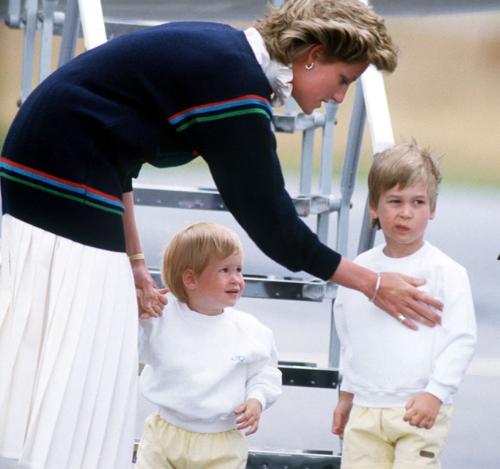 They were so cute at that age! - Princess Dians looked like she had her hands full when her sons,Harry and William,when they were young!