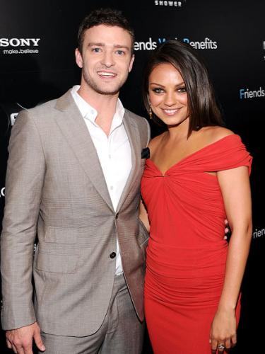 Justin and Mila - Justin Timberlake and Mila Kunis at the premire of their new movie 'Friends with benefits'.