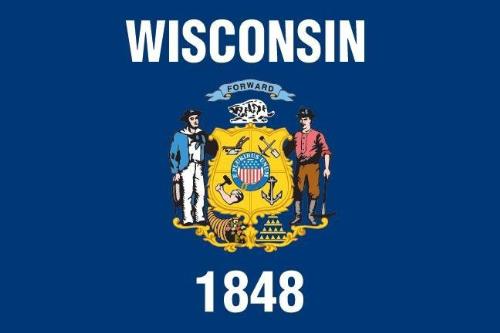 State Flag - This is the state flag of Wisconsin. We became a state in 1848.