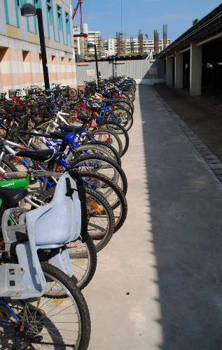 bikes - bikes on a parking lot