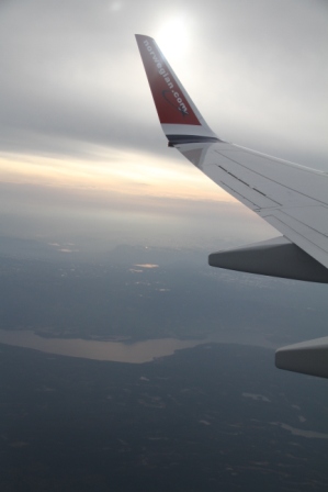View through a plane window - View through a plane window when going to Scotland