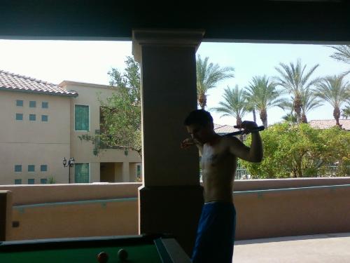 Me. - Playing pool on a Sunny Day in Southern California.
