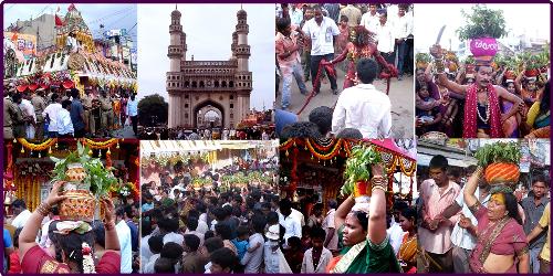 Bonalu festival - in Hyderabad - Bonalu isaan important festival in Hyderabad and Secunderabad in the month of Ashada (July-August).