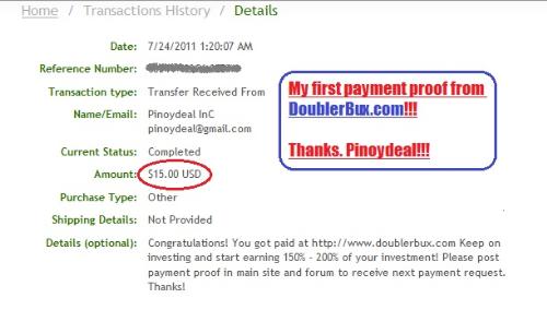 $15 in my Alertpay!!! Awesome!!! - I just got my first payout from Doublerbux, a paid to click site owned by a very generous Filipina. This is my payment proof. More to come!!! :)