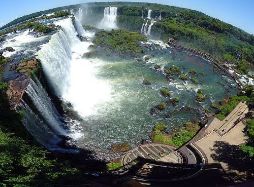 Iguazu falls - An aerial of Iguazu waterfall