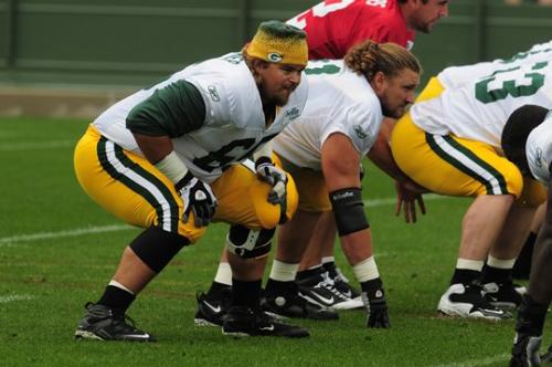 Tausch - Mark Tauscher,last year on the first day of training camp with the Green Bay Packers.