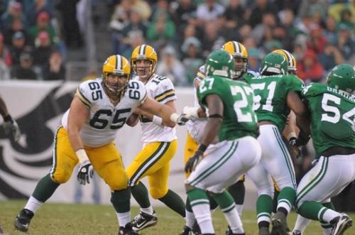 Against the Eagles - The Green Bay right Tackle Mark Tauscher,last season against the Philadelphia Eagles.