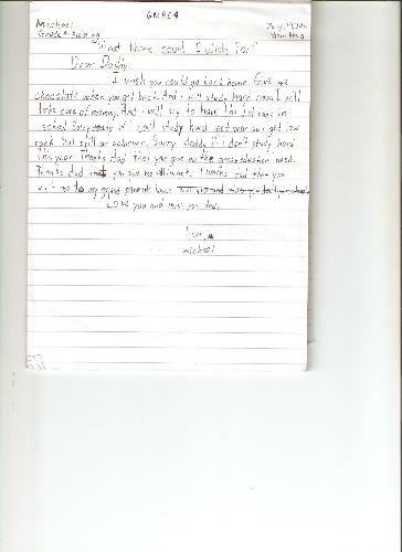 A Letter from my Son - This is the actual letter that my son have wrote for me.