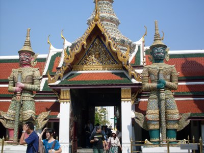 Thotkhirithon - One of &#039;must see&#039; of Thailand is their temple palaces. Here is "Thotkhirithon" giant demon (Yaksha) guarding an exit to Grand Palace.