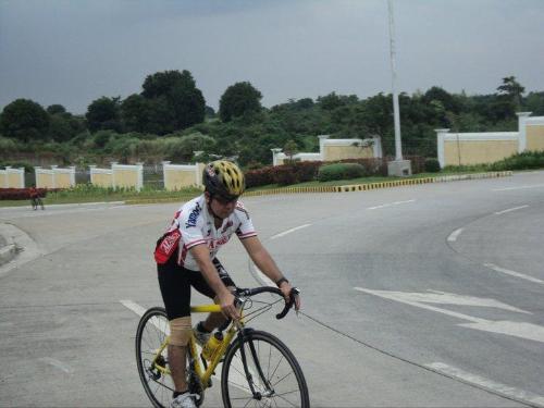 Biking down the road - Biking is his passion