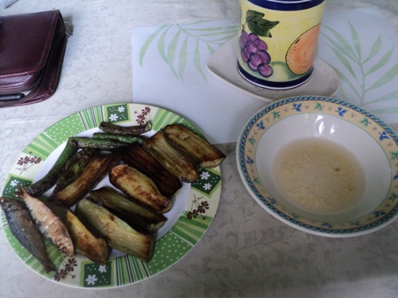 Fried Eggplant, etc. - A healthy breakfast treat