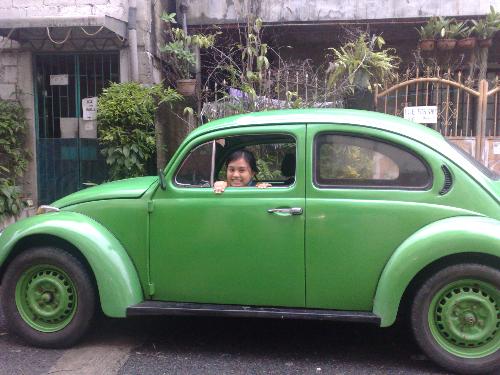 this green cute volkswagen in front our house ...a - this green cute volkswagen in front our house ...and (cute?) hehehe