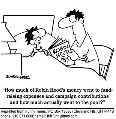 Robin Hood? - Charitable expenses.