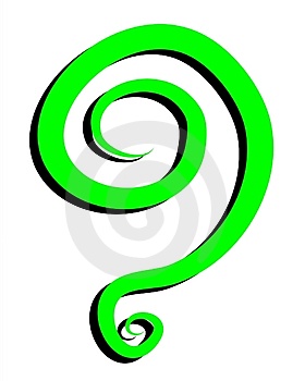 Question Mark - A green question mark