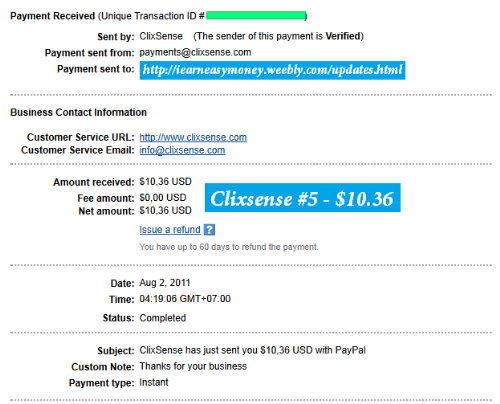Clixsense Payment #5 - This is our latest payment proof from Clixsense - the most Elite PTC site ever!!
