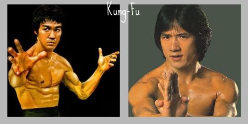 Bruce Lee and Jackie Chan - A picture of Bruce Lee and Jackie Chan