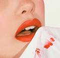 Orange Lips - Orange lipstick on lips