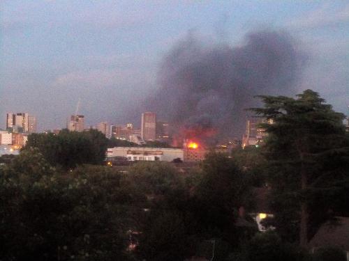London in Fire - London in Fire. Riots in London. Croydon Area.