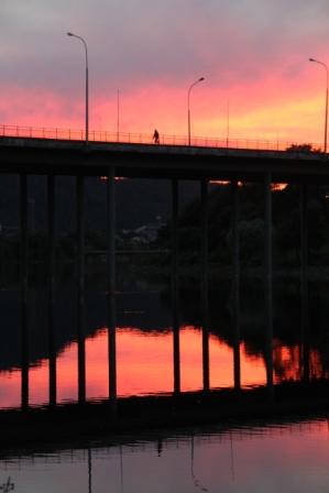 Bridge at sunset - Bridge and a colourful sunset