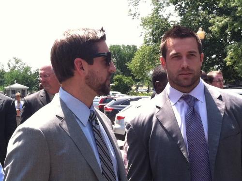 More Packers - Here is Aaron Rodgers and Matt Wilhem at the White House on friday to meet President Obama.