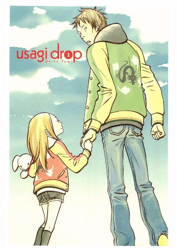 Usagi Drop~! - Love this new anime! It is a heart warming story written by Yumi Unita. Synopsis below: Going home from his grandfather's funeral, a single 30 yr old Daikichi is surprised that his grandfather had fathered an illegitimate child. His entire family is embarrassed about the situation and have secluded her in the family. Daikichi, getting pissed off at this result and have singlehandedly decided to take care of this illegitimate child named Rin.  GO WATCH IT NOW! :D