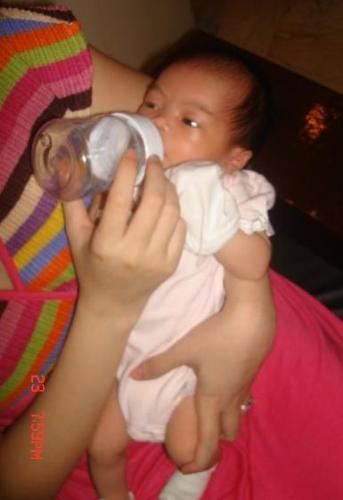 Bottle-feeding - Pumped-out Breast-milk in a Bottle