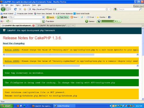 Cakephp Writable Screen - This is a Cakephp writable screen Page. When we have no error in welcome screen then the page like this [page.