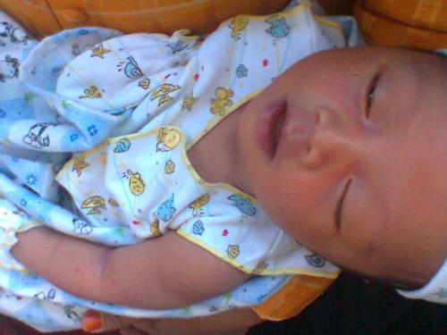 Infants - Baby who opened the eyes from sleep.