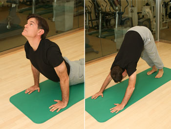 exercising - Dr Oz showed us a GREAT 5 minute yoga exercise - I love it!