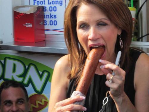 Michelle Bachmann - She is eating corndog, she didn&#039;t know someone tooks her picture 