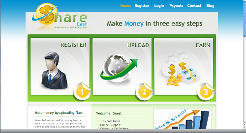 Sharecash homepage - This is the homepage of sharecash