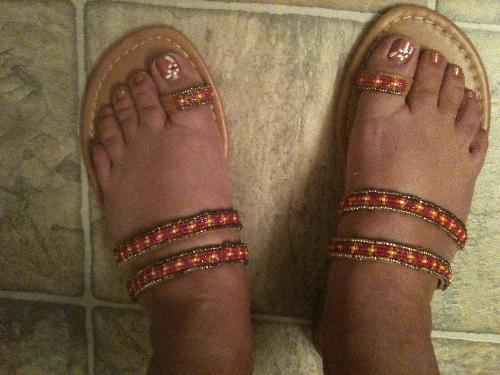 New Summer Sandals - A shot of my new sandals that I ordered from Avon for only $8. They came in today and they are So comfortable!