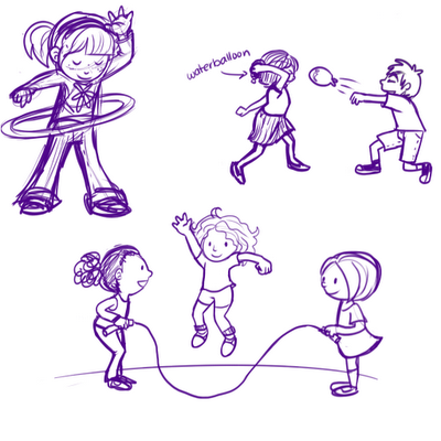 kids playing  - kids playing jump rope