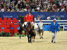 Authentic - This is Authentic and his rider Beezie Madden at the 2008 Summer Olypmics where they won bronze in individual show jumping!