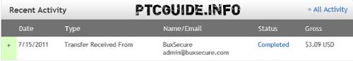 My 1st Payment from BuxSecure (InfinityBux) - The payment was instant! Very nice! Can't wait for the next one ;-)