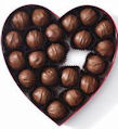 chocolate truffles - delicous milk chocolate truffles in a heart shaped box
