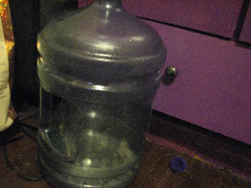 The 5 gallon coin jug - Inspiration hit me earlier. Take the 5 gallon water jug and fill it with coins.