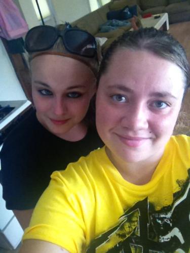 Brit and I - This is my boyfriends cousin brittany and I. I am in the yellow shirt