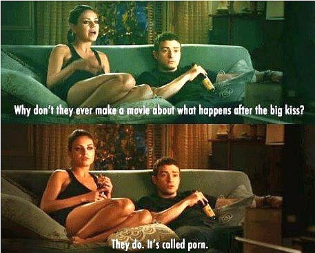 it's called .. - couple in bed watching a movie