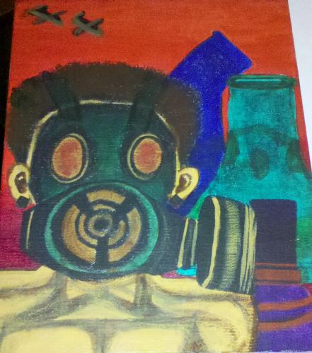 Gas Mask - Painted by my good friend Madi. Gas Masked dude