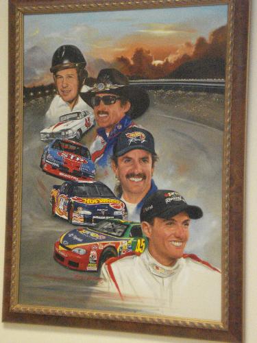 Petty Four Generation painting - I love this painting. It shows the four generations of Pettys who raced from Lee, Richard, Kyle, and Adam who died in a time trial race in May of 2000.