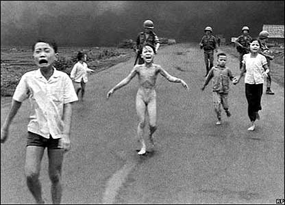 war, - children running because of the war.