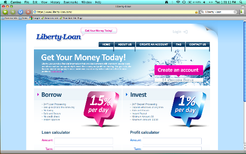 Liberty Loan - Screenshot of Liberty-loan homepage