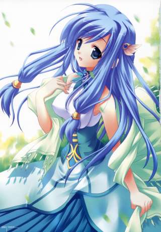 Blue haired anime girl - blue hair kawaii