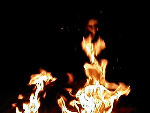 Ghostly Fire - It looks as if Casper joined our bonfire, CREEPY